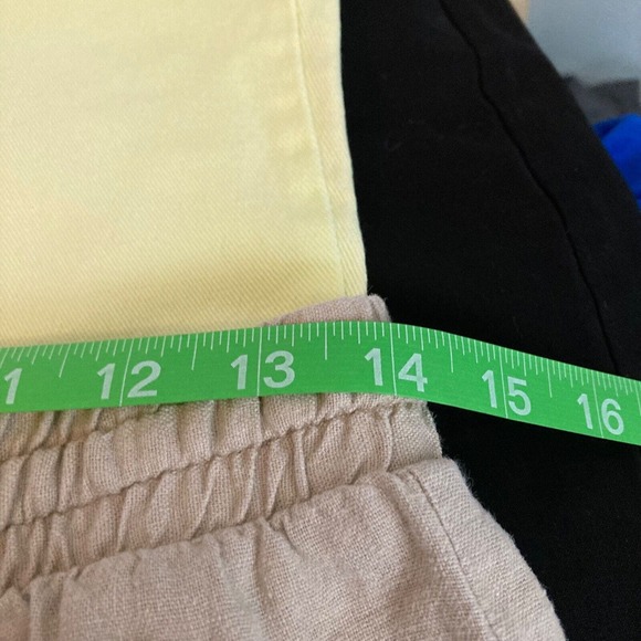 Love Tree Pants Womens Sz M Tan Khaki Linen Drawstring Cinched Jogger - Picture 8 of 11